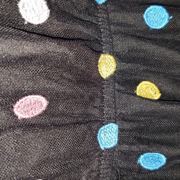 Modcloth Dazzle Do It Dotted Black Mesh Long Sleeve Dress, Size Medium - Picture 5 of 9